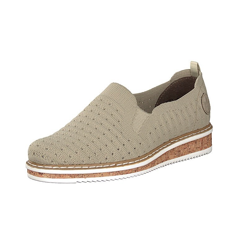 Slip On Damske - Rieker N0385-62 Béžové Topánky